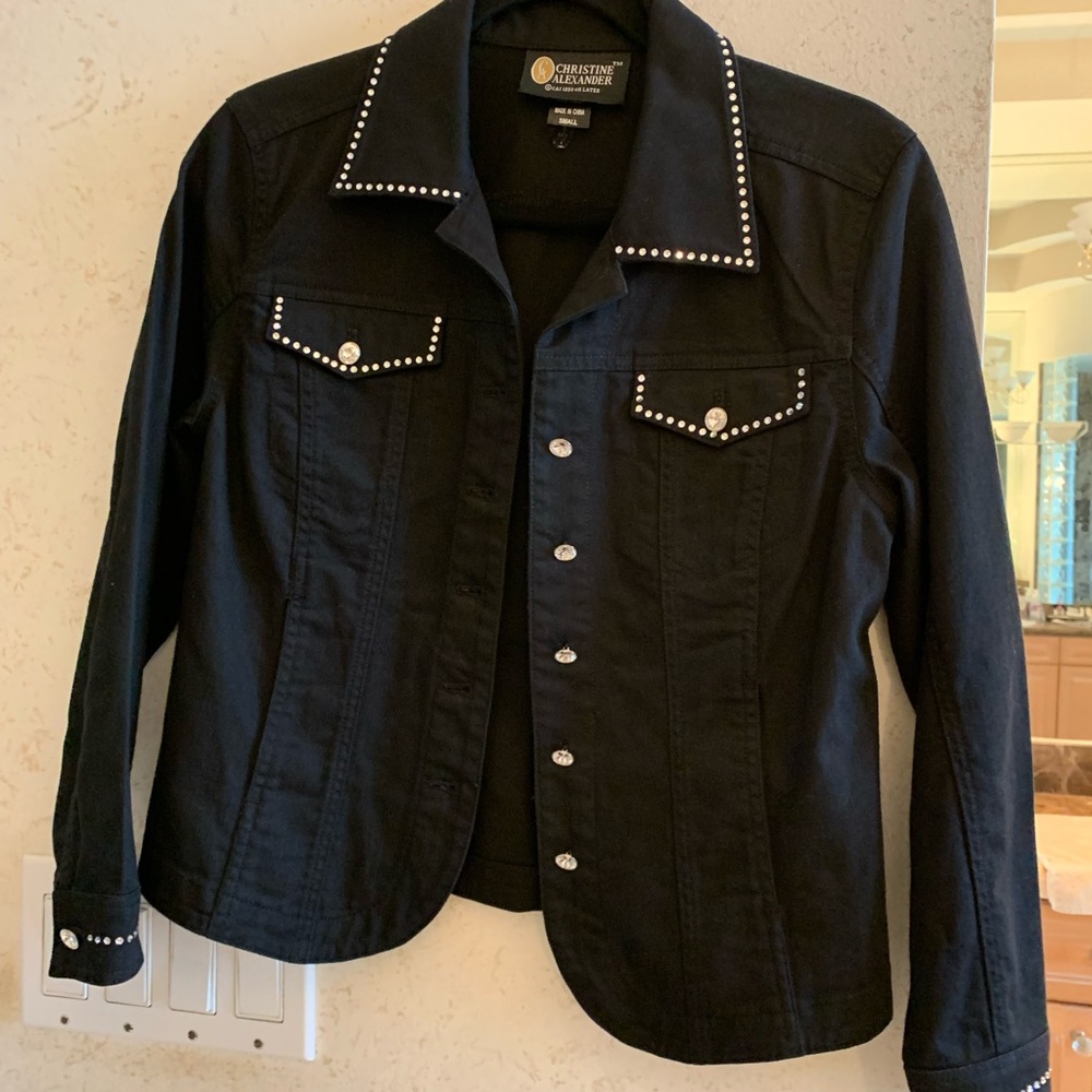 Christine Alexander Black Rhinestone Bling Jacket